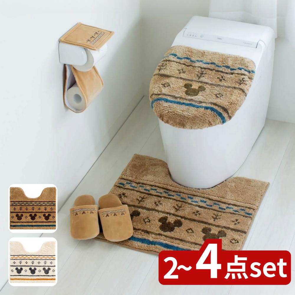2025新商品 MCグランド 2~4点セット トイレマット セット 北欧 ロング | トイレマットおしゃれ トイレマット ディズニー ミッキーマウス ポリエステル アクリル 快適 カバー 台所 ネイティブ柄 洗える トイレカバー 室内マット おしゃれ