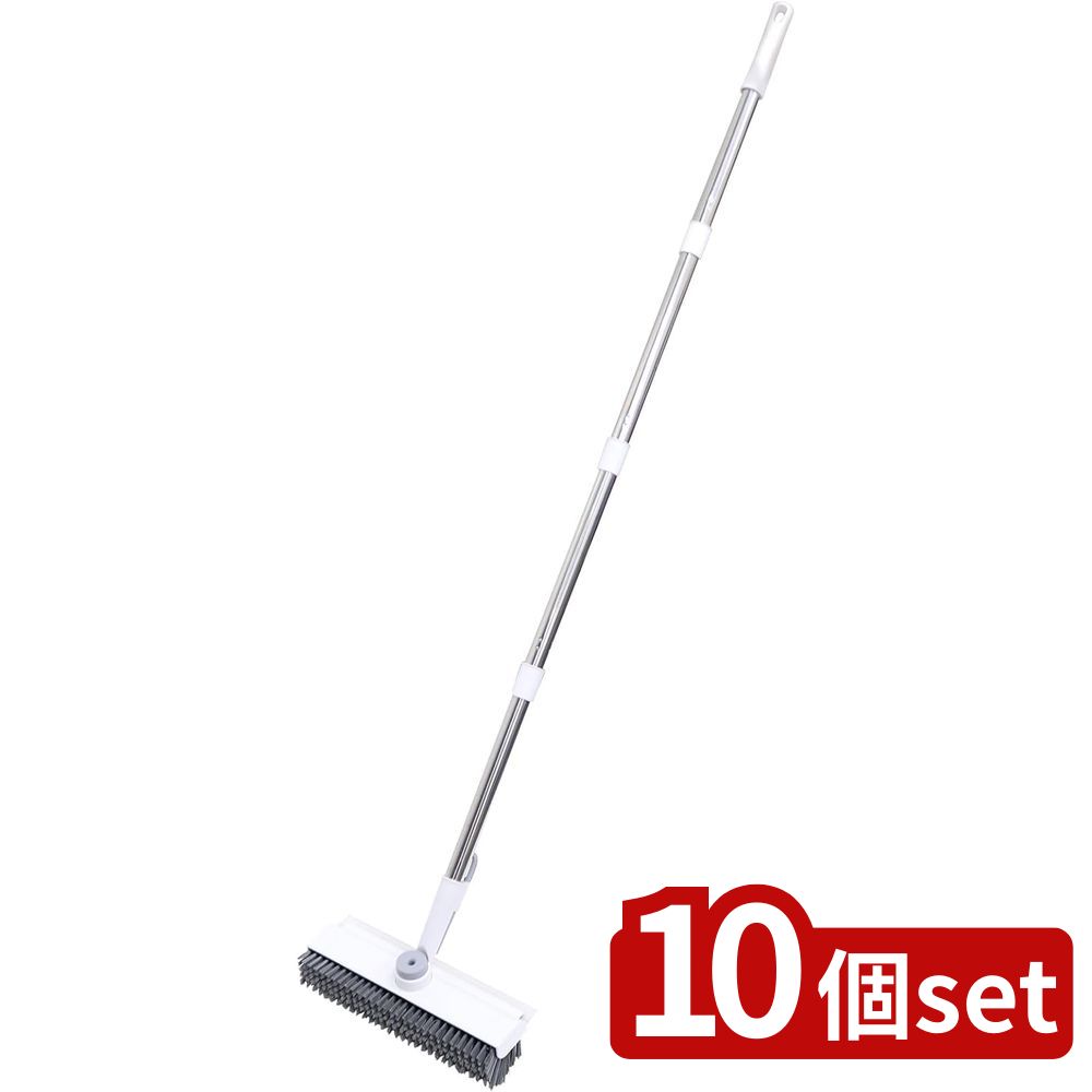 【10個セット】トレードワン 2WAY回転デッキブラシ カドフィット30857 | カドフィット 2WAY回転デッキブラシ 回転デッキブラシ お掃除用品 ブラシ 掃除道具 タイル 水切り かどフィット 玄関掃除 ベランダ掃除 床掃除 スティックブラシ 角に届くブラシ