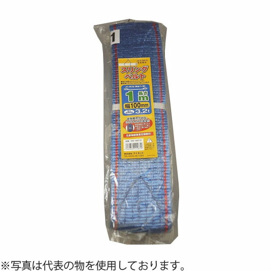 アイネット　DS-10060　両端アイ型スリングベルト　100mm×6m　(JIS-3E型)　耐荷重：3.2t　両面仕様