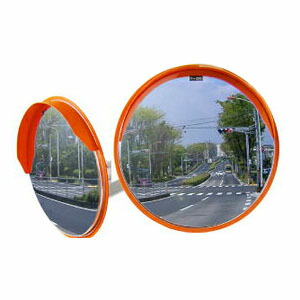 ナックKS(NAC)　化学強化ガラスミラー　丸型　φ600二面　壁掛用金具+二面金具付　注意板別売　[法人限定][送料別途お見積り]