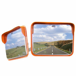 ナックKS(NAC)　ステンレスカーブミラー　角型　600×800二面　壁掛用金具+二面金具付　注意板別売　[法人限定][送料別途お見積り]