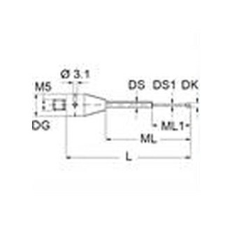 レニショー A-5555-1679 ツァイス製プローブ用スタイラス ストレート M5 φ1mm ルビー球 超硬軸 長さ20mm ML10.0/5.0mm [法人限定]｜ファーストFACTORY 17,963円