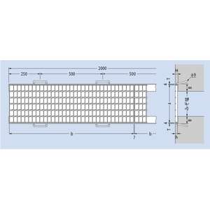 カネソウ　スチール製グレーチング　HSBM-25019　(本体のみ)　※受枠別売り　500×993×19　プレーンタイプ　歩道側溝用 [時間指定不可]