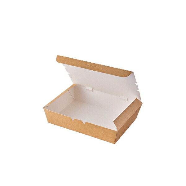 KPプラテック KLPボックス2 No.54815 ナチュラル 300個入 お弁当容器　BOX 容量約800g サンドイッチ　揚げ物 [法人限定]