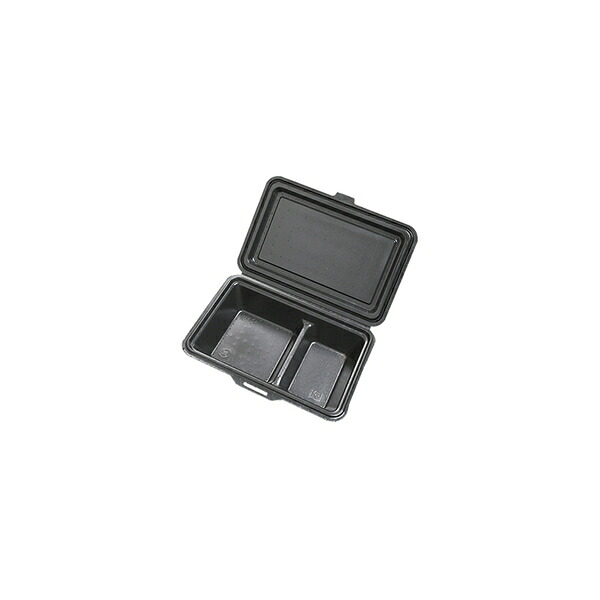 KPプラテック パルプモールド容器 KM-54 No.54871 ブラック 300個入 ポケット数2 約350g/150g 電子レンジ対応 [法人限定]