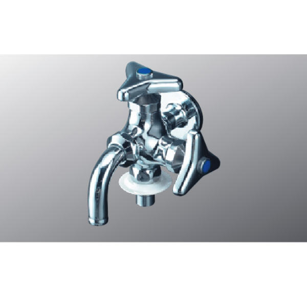 KVK（ケーブイケー）　K124BNJ 二口自在水栓（ツバ付ワンタッチニップル付） 7,380円
