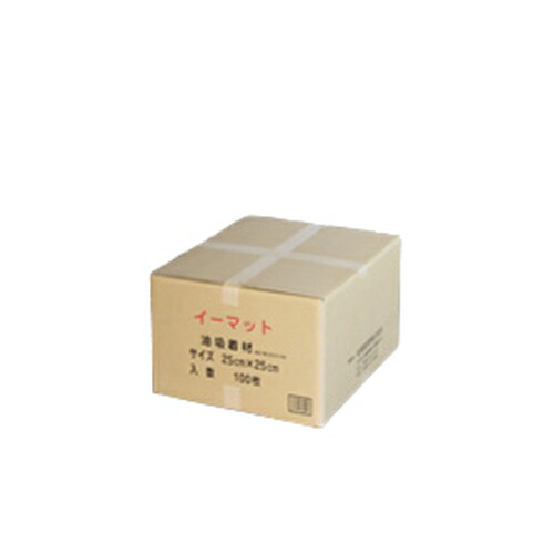 松岡紙業　イーマット　油吸着材　EM-2525-01　250mm×250mm　100枚入×1箱
