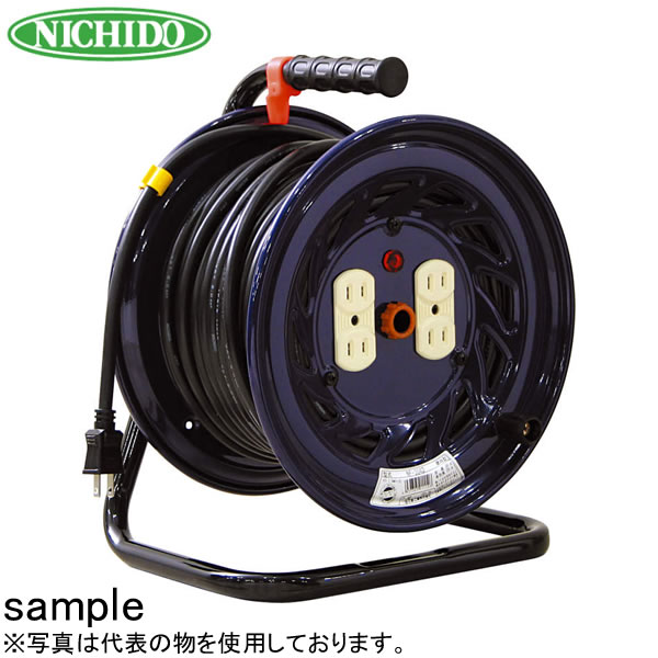 日動工業　30mコードリール　100V標準型ドラム(屋内用)　NF-304D　アース無　コンセント：4口