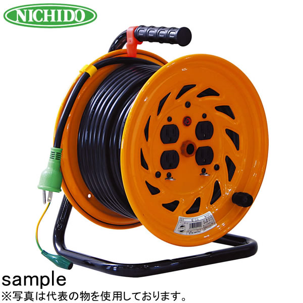 日動工業　30mコードリール　100V標準型ドラム(屋内用)　NF-E34　アース付　コンセント：4口