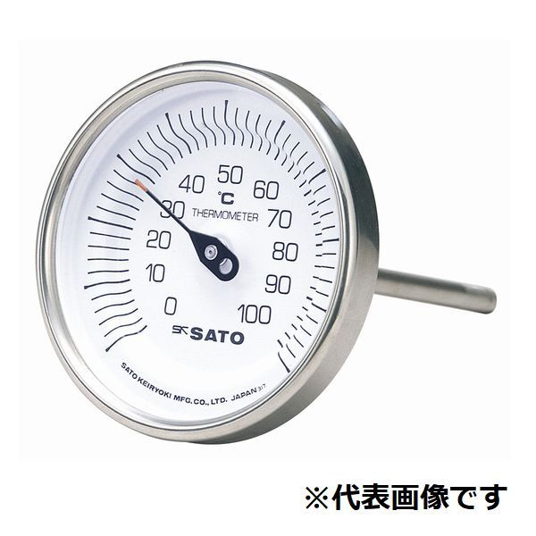 佐藤計量器 バイメタル温度計 100℃-L=100 2010-32 BM-T-90S-100100(2010-32)|ファーストFACTORY