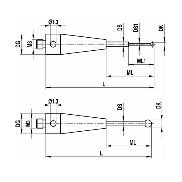 レニショー A-5004-2185 ストレートスタイラス M3 O0.3mm ルビー球 超硬軸 - 長さ 20mm ML1/ML 2.3/11.0mm ツァイスアプリケーション用[法人限定]｜ファーストFACTORY