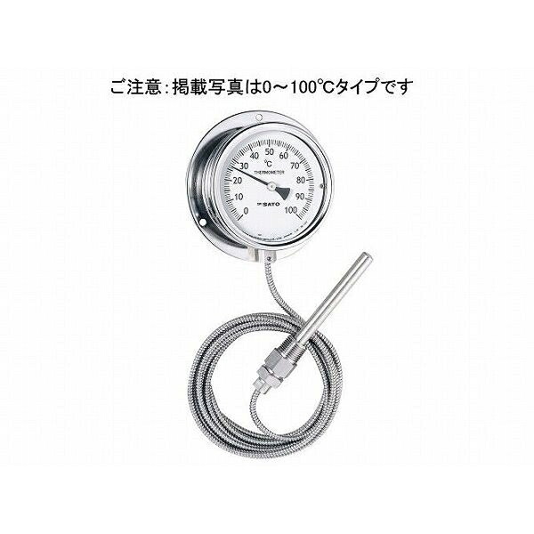 佐藤計量器 壁掛型隔測式温度計(0～300℃, L\u003d100mm, R(PT) 1/2)/3000-30 LB-100S300
