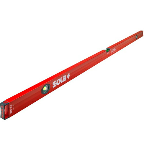 SOLA アルミボックスレベル [BigX 3 200] 全長：2000mm(200cm) 30年保証付き樽型気泡管