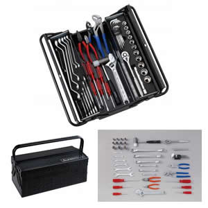 楽天市場】スーパーツール プロ用2段式 両開き工具セット 47点セット