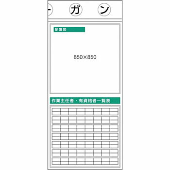 つくし工房 安全標識 KG-360 『配置図』 安全掲示板 2点タイプ 1800×900mm スチール+ステッカー[法人限定][送料別途お見積り]