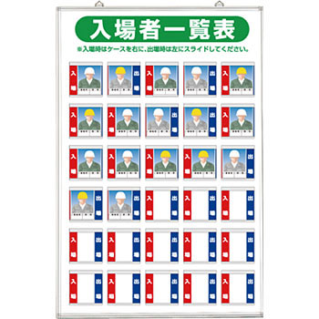 つくし工房 安全標識 133-A 『入坑者一覧表(入場⇔出場)』 入坑・入場者一覧表 30人用写真ケース式 壁掛け型 900×600mm アルミ+樹脂複合板 24,863円