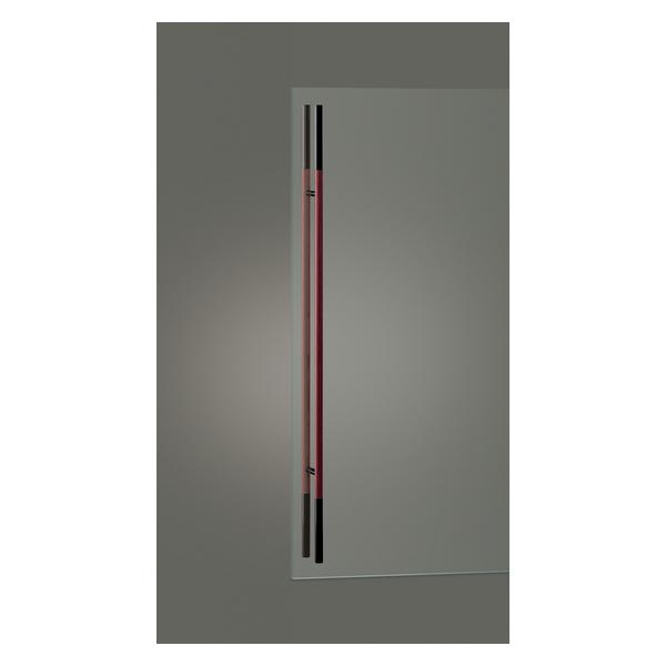 UNION(ユニオン) ドアハンドル 押し棒 G2681-35-156-L1925 ユニウッド レッド(クリアペイント)＋ブラックペイント＋ステンレス 硫化イブシブラック[ネオイズム]