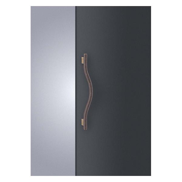 UNION(ユニオン) ドアハンドル 押し棒 T1237-03-993 ブレイドレザー ブラウン＋ステンレス 硫化イブシゴールデンブロンズ[ネオイズム]