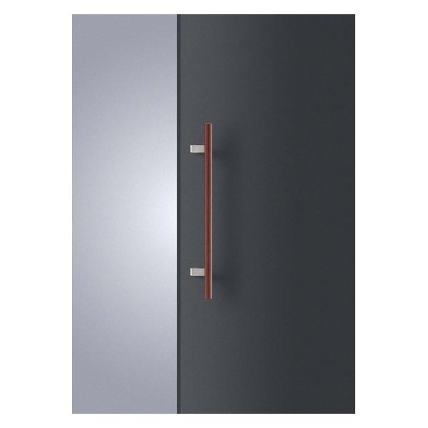 UNION(ユニオン) ドアハンドル 押し棒 T4227-36-086 ユニウッド レッド＋ステンレス ヘアライン[ネオイズム]｜ファーストFACTORY