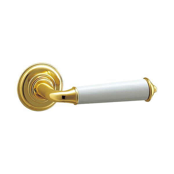UNION(ユニオン) レバーハンドル UL414-001 磁器 ホワイト＋ブラス ミラー[イノヴ]