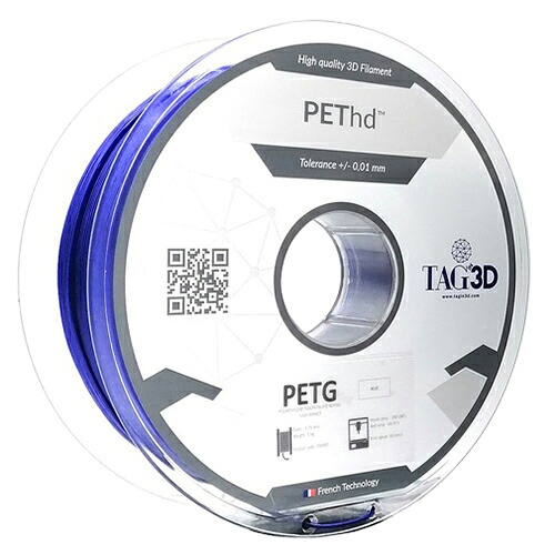 ◆TAGin3D 3Dプリンター用フィラメント HD PETフィラメント ブルー 1kg PET HD-1.75BL