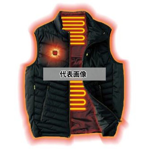 アイトス（株） 衿付ヒーターベスト（男女兼用） AZ-8312-010-M ﾌﾞﾗｯｸ