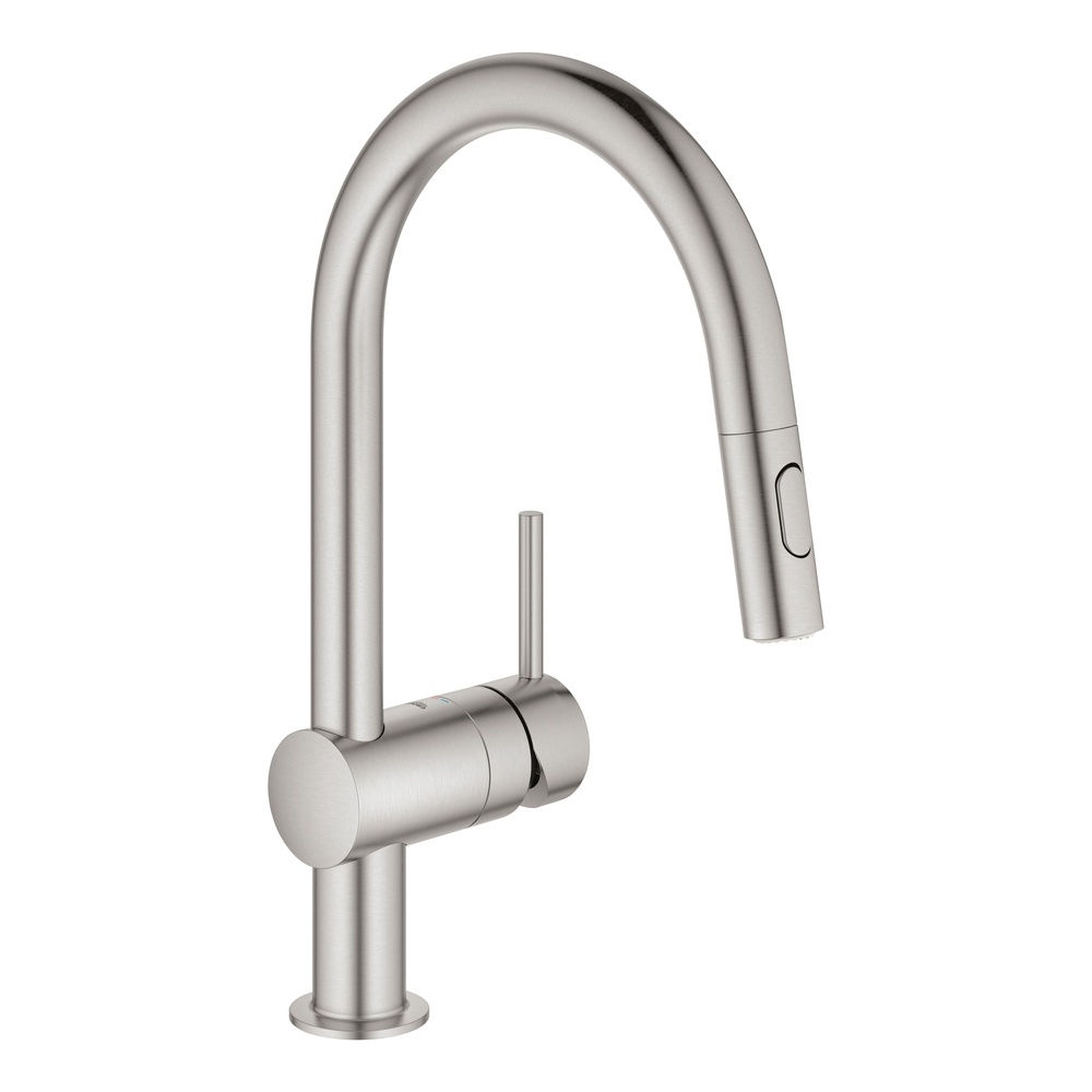 GROHE(グローエ) ミンタ:シングルレバーキッチン混合栓 (ヘッド引出タイプ) スーパースチール 32321DC2J-2 75,569円