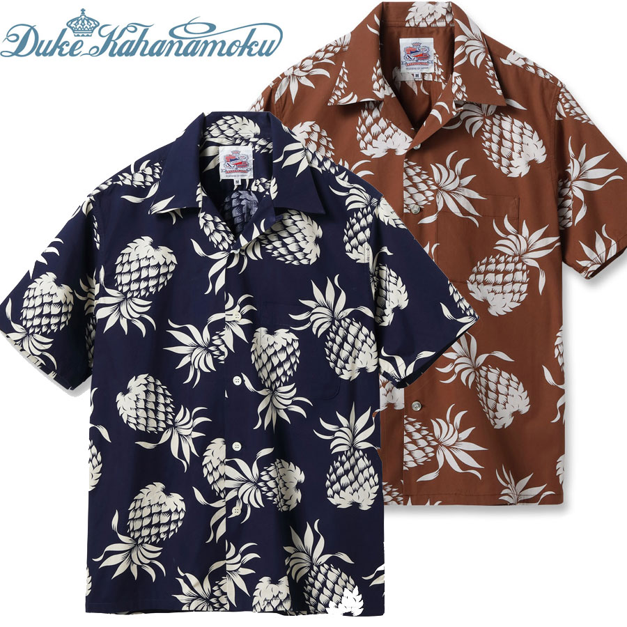 DUKE KAHANAMOKU デュークカハナモク アロハシャツ DK37811 COTTON HAWAIIAN SHIRT DUKE\u0027S PINEAPPLE パイナップル柄