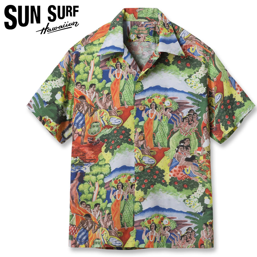 SUN SURF サンサーフ アロハシャツ SS39678 SUN SURF SPECIAL EDITION “ORIGINAL MATSON MENU DESIGN by EUGENE SAVAGE” (SHORT SLEEVE)