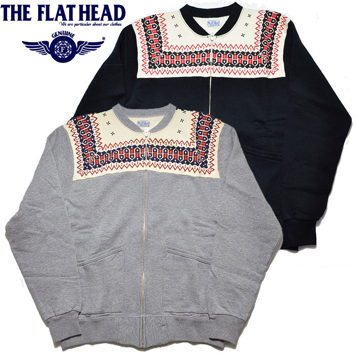 THEFLATHEAD 雪柄　フラッドヘッド 水色 スウエット　トレーナー 楽天市場】フラットヘッド THE FLAT HEAD 雪柄 フルジップ