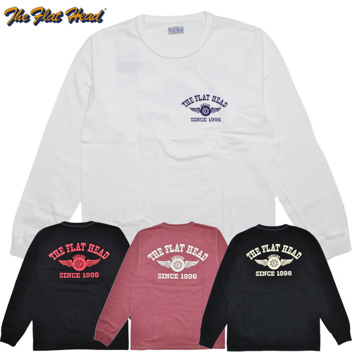 THE FLAT HEAD 滑っこい頭顱 ティーシャツ FN-THCL-202 LONG SLEEVE T-SHIRT - FLYING WHEEL ロング衣袂ティーシャツ 長袖 メンズ アメカジ
