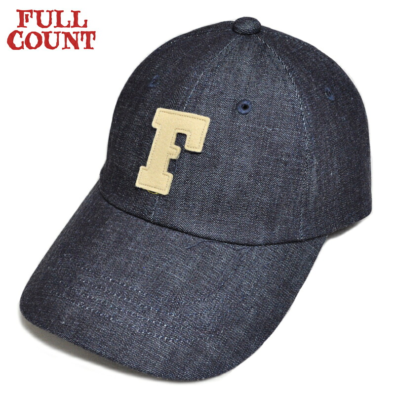 FULLCOUNT フルカウント キャップ 6843L 6Panel Low-Crown Denim Baseball ’F’ Cap デニムキャップ|firstadium