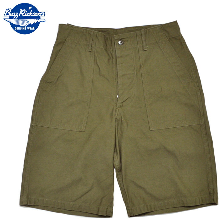 BUZZ RICKSON\u0027S バズリクソンズ ズボン下 さる股引き BR51735 TROUSERS, MEN\u0027S, COTTON SATEEN OLIVE GREEN QM SHADE 107, TYPE 1, CLASS SHORTS