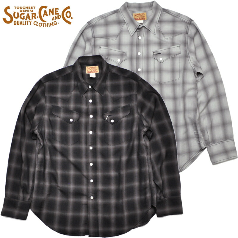 シュガーケーン SUGAR CANE シャツ SC29688 OMBRE CHECK L/S WESTERN SHIRT