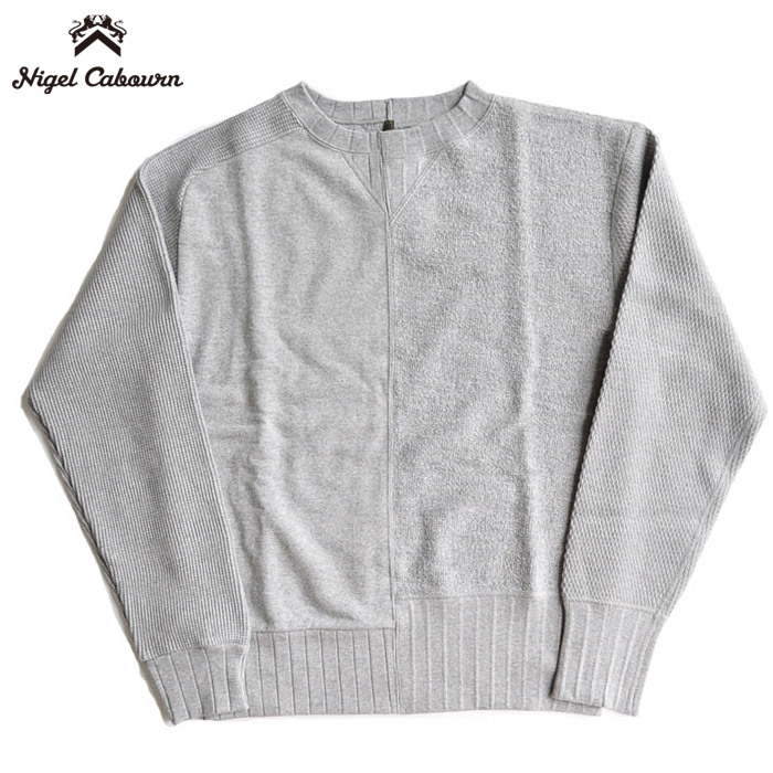 NIGEL CABOURN ナイジェルケーボン スウェット アーミークルージャージーミックス ARMY CREW JERSEY MIX 定番 80460020010｜firstadium