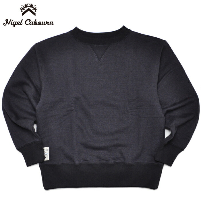 NIGEL CABOURN ナイジェルケーボン スウェット 50s クルーネック 20.5オンス ブラック 50s CREW NECK 20.5oz BLACK 80510020145