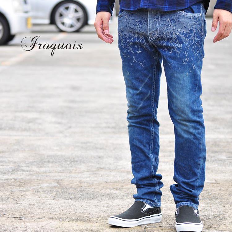 イロコイ IROQUOIS Iroquois デニム ジーパン ジャガード FOREST JQデニム インディゴ パンツ 485208|firstadium