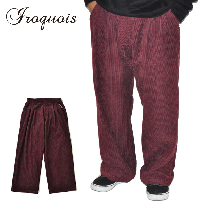 Iroquois イロコイ パンツ STRECH CORDUROY PT WINE ワイン イージースラックス メンズ 481207