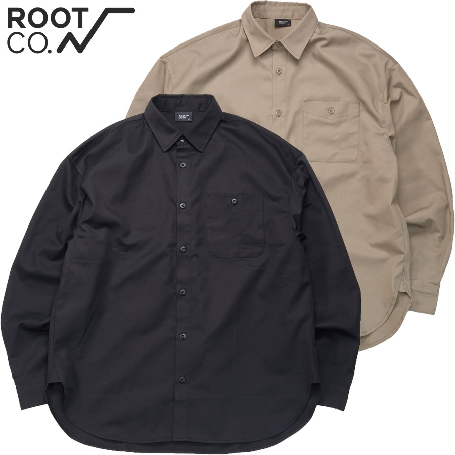 ROOT CO. ルートコー プルオーバー PLAY TC TWILL UTILITY Long Sleeve Button Shirts PTULB-455 ありがた味プルオーバー