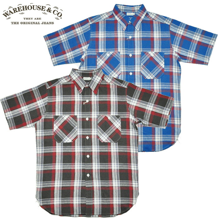 楽天市場】ウェアハウス WAREHOUSE シャツ 半袖 マドラスチェック