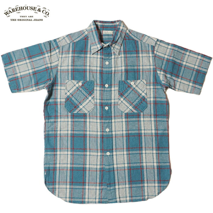 楽天市場】ウェアハウス WAREHOUSE コットンリネン ワーク シャツ 半袖