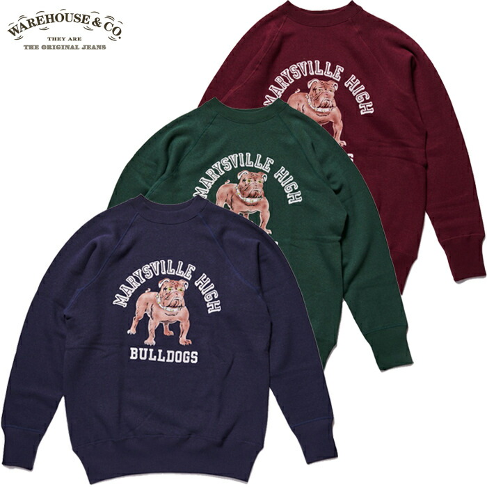 ウエアハウス WAREHOUSE スウェット Lot409 MARYSVILLE HIGH トレーナー メンズ 全3色