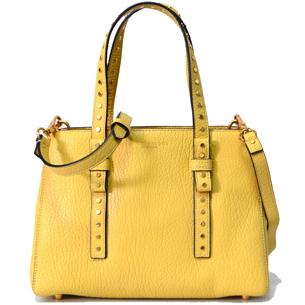 マークジェイコブス バッグ MARC JACOBS レザー スタッズ ミニ 2way ショルダー ハンド バッグ イエロー M0011998【ブランド 新品 送料無料 誕生日 記念日 お祝い プレゼント 正規 人気 レディース 】