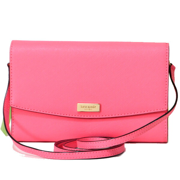 ケイトスペード バッグ katespade コーティングレザー ローレル ウェイ フォン ミニ 2WAY ショルダー クラッチ バッグ ピンク 2667 【ブランド 新品 送料無料 誕生日 プレゼント 正規 人気 レディース 安心 保証 ギフト 10倍 OUTLET 包装 即日発送 】