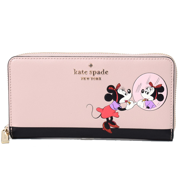 本物特別セール品 代引無料 ケイトスペード ラッピング可能 即納可能 即日発送 Katespade 代引無料 ディズニー 送料無料 ケイトスペード全品10倍ポイント グレインレザー グレインレザー 財布 ラメ コラボ ミニーマウス ラージ コンチネンタル ジップ アラウンド 長