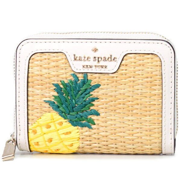 ケイトスペード 財布 katespade ストロー レザー パイナップル スモール ジップ カードケース ウォレット コンパクト財布 パーチメント K7191【ブランド 新品 送料無料 正規 安心 保証 アウトレット 誕生日 ギフト プレゼント】｜ブランド専門店 パイクストリート 17,925円