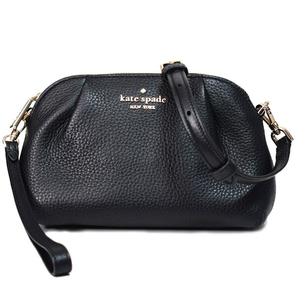 ケイトスペード バッグ katespade ぺブルレザー ダンプリン 3way リストレット クロスボディー 斜め掛け クラッチ ショルダーバッグ ブラック KA576【ブランド 新品 送料無料 誕生日 プレゼント 正規 人気 レディース 安心 保証 ギフト 10倍 OUTLET アウトレット 】