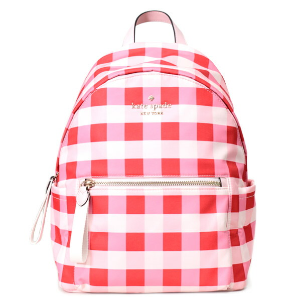 ケイトスペード バックパック katespade リュック バッグ チェック柄 ギンガムチェック チェルシー ミディアム ナイロン リュックサック ピンクマルチ KG566【ブランド 新品 送料無料 プレゼント 正規 人気 安心 保証 ギフト 10倍 OUTLET アウトレット 誕生日】
