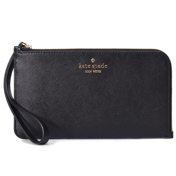 ケイトスペード ポーチ katespade ポーチ レザー L字 ジップ リストレット ハンドルポーチ スマホポーチ マルチポーチ ブラック KD546【ブランド 新品 送料無料 プレゼント 正規 人気 安心 保証 ギフト 10倍 OUTLET 包装 即日発送】｜ブランド専門店 パイクストリート