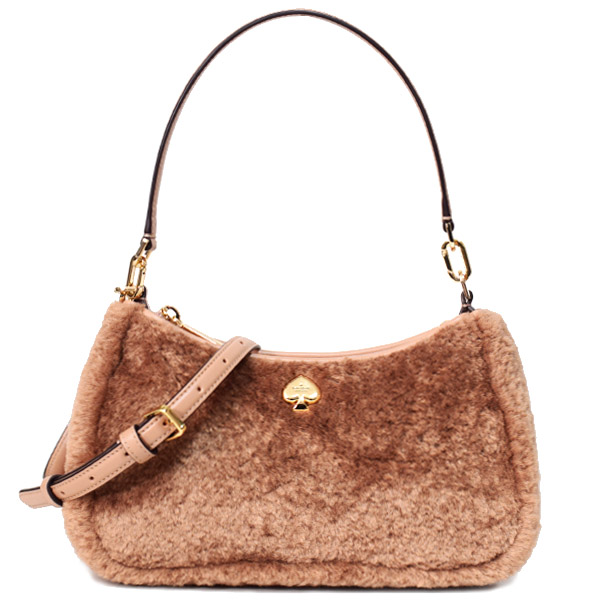 ケイトスペード バッグ katespade レザー ファー ふわふわ もこもこ ケイラ コンバーチブル クロスボディ 2way 斜めがけ ショルダー クラッチ ハンドバッグ ライトフォーン KI903【ブランド 新品 送料無料 正規 安心 保証 10倍 アウトレット 誕生日 プレゼント ギフト】